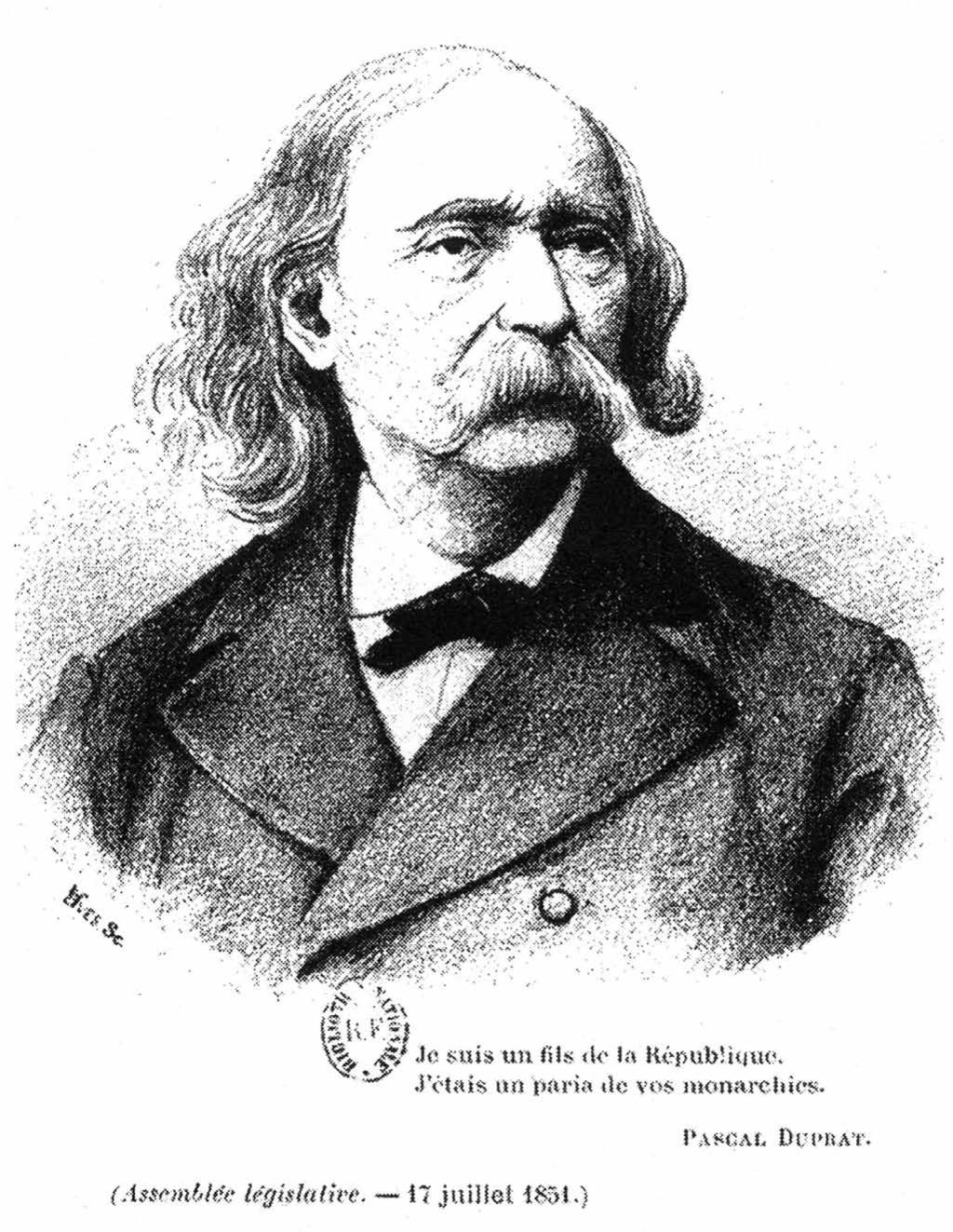 Clémence-Auguste Royerová a vznik sociálního darwinismu Obr. 3. Portrét Pascala Duprata kolem roku 1880. Pramen: Nigoul 1887. https://en.wikipedia.