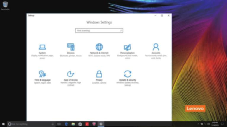 Kapitola 2. Zahájení používání systému Windows 10 Nastavení Nastavení vám umožní dělat jednoduché úlohy.