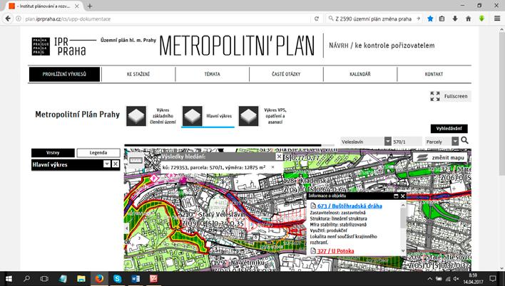 Metropolitní plán Pokud vás zajímá, jak má být území využito v budoucnu, musíte pracovat i s Metropolitním plánem. Nezapomínejte, že se jedná o nehotový dokument, který se ještě bude upravovat.