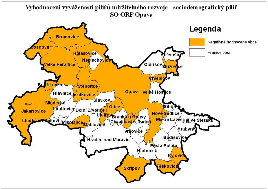 Zdroj: Ekotoxa s.r.o., vlastní zpracování, 2012 Hodnocení obce Kyjovice v ekonomickém pilíři ve srovnání s ostatními obcemi nepříznivě ovlivnilo zejména: nízký počet dokončených bytů v období