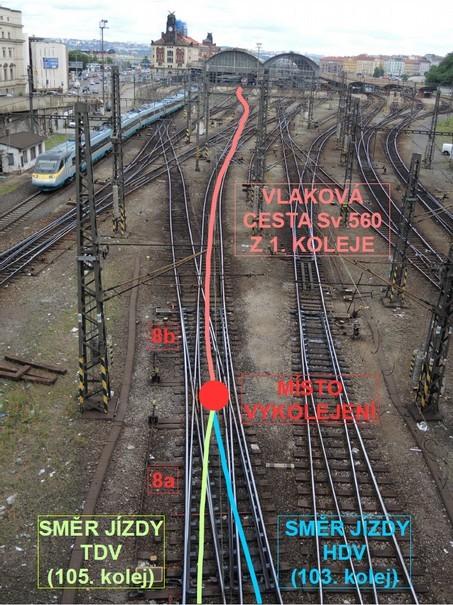2.1.2 Popis mimořádné události a místa nehody, včetně činnosti integrovaného záchranného systému a záchranné služby Dne 27. 5. 2016 v 11:08 h soupravový vlak Sv 560 jedoucí ze žst. Praha hl. n. na ONJ Praha vykolejil v žst.