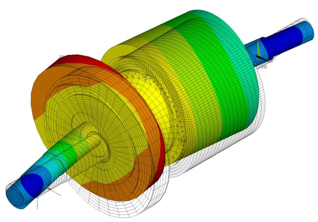 Parametry modelu vlastností materiálu byly sice určeny tak aby ohybová tuhost rotoru s náhradou žeber odpovídala ohybové tuhosti rotoru s žebry, v důsledku použití náhrady žeber byla ale významně