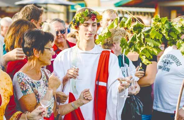 poprvé během vinobraní vítat draci. Přivedli je sem žáci výtvarného kroužku Základní školy na ulici Mládeže ve Znojmě. Hradební příkop u Střelniční věže nabídne 14. a 15.
