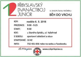 KVĚTEN 2018 Sport Str. 19 Přibyslavský dvanáctiboj JUNIOR 2018 2. disciplína MÍČOVÝ VÍCEBOJ 25. 3. 2018 3. disciplína CYKLISTIKA 22. 4. 2018 Druhé disciplíny 6.