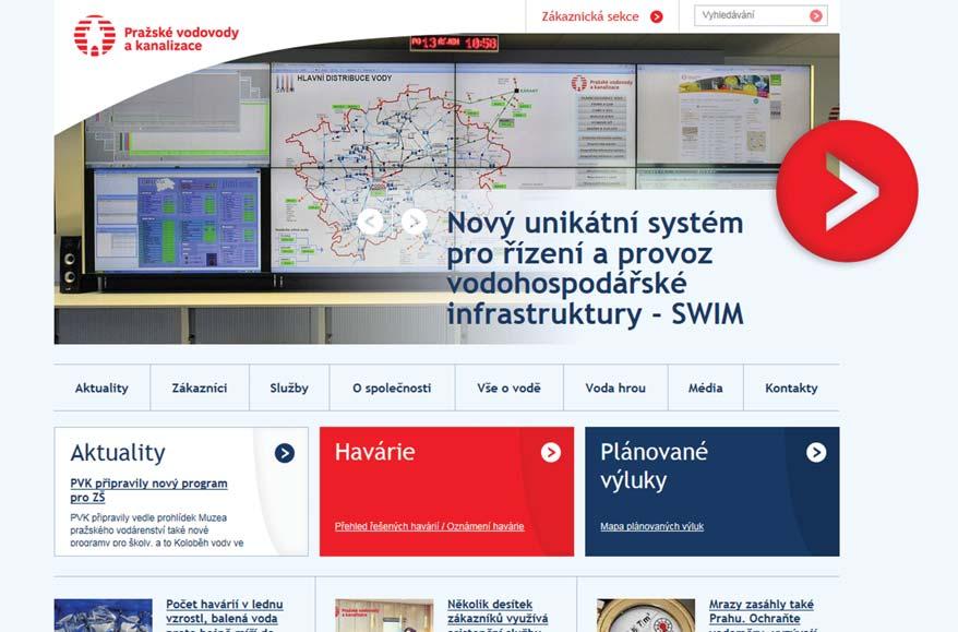 INTERNETOVÉ STRÁNKY Internetové stránky PVK (www.pvk.cz) jsou jedním z hlavních informačních kanálů společnosti. Stránky v průměru měsíčně navštěvuje kolem 55 tisíc lidí.