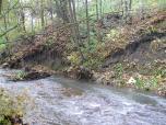 pravé inundaci hrozí nátrž v levobřežním konkávním oblouku v km 26.