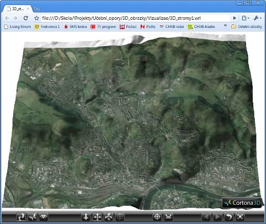 Obrázek 30 3D model prezentovaný v internetovém prohlížeči Vizualizace pomocí KML Novým standardem Open Geospatial Consorcium (OGC) pro publikaci a distribuci geografických dat se stal formát KML