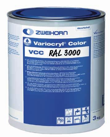 Nátěr Nátěr Druhy aplikací Lakování Ošetřování Druhy aplikací Lakování Ošetřování Barevný lak Variocryl Color VCC Popis výrobku Vodou ředitelný, světlostálý, dobře krycí a dobře plnící systém