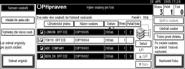 Pouôití dokumentového serveru Tisk uloôeného dokumentu V následující èásti uvádíme postup tisku uloôeného dokumentu.