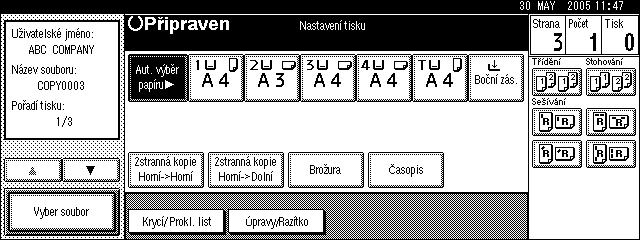 Kdyô je heslo nastaveno, zadejte je a stisknìte [OK]. C Tisknete-li dva nebo více dokumentù najednou, opakujte postup v kroku B. Lze vytisknout aô 30 dokumentù.