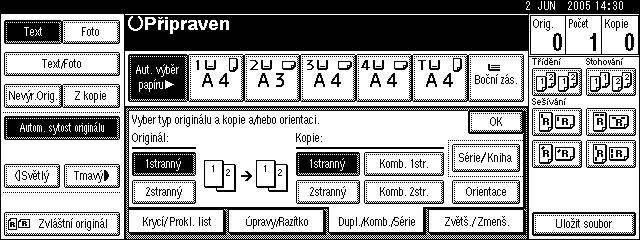 Funkce kopírky strannì 16 stran Kombinace str. Kopíruje 8 dvoustrannîch originálù na dvì strany jednoho listu, tedy osm stránek na kaôdou stranu. GCSHVY6E 1 Pøední Zadní A Stisknìte tlaèítko [Dupl.