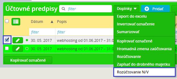 Príklad: Mám došlú faktúru za webhosting od 01.06.2017 31.05.2018 na 240 EUR s DPH.