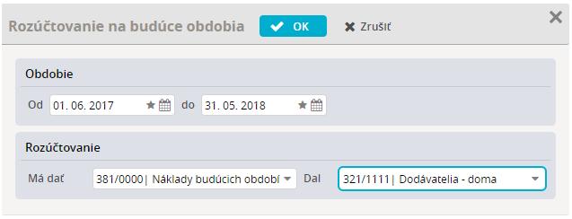 Základ z faktúry treba časovo rozlíšiť, čiže predpis označím a kliknem na Doplnky /