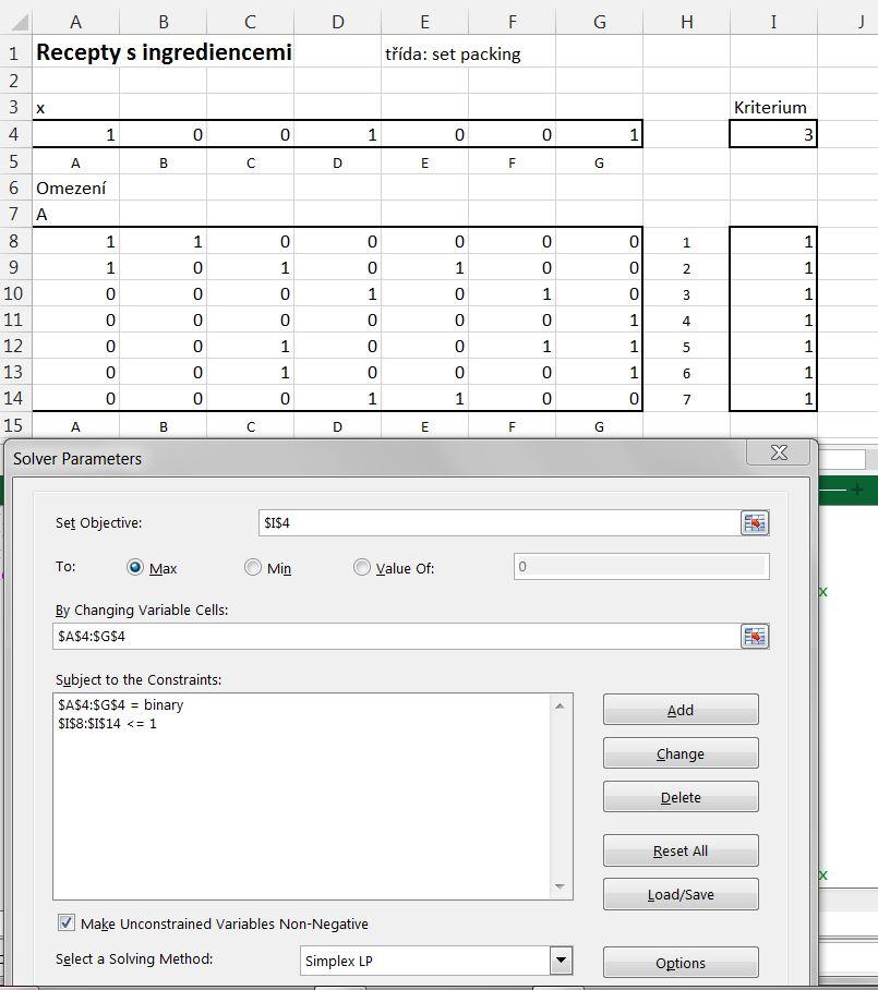 Matice A bude ingredience jídla a konkrétn v následujícím programu. Program: U5b_recepty.xlsx e²ení: A, C, D. 10.