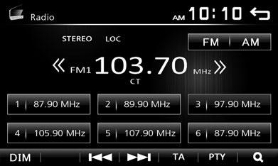 Rádio Základní ovládání rádia 2 Klepněte na [Radio].