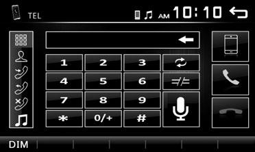 Chytrý telefon s Bluetooth (DMX110BT) Uskutečněte telefonní hovor. 2 Klepněte na [TEL]. 3 Jednotlivé funkce jsou uvedeny v tabulce níže.