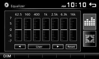 ÑÑHlasitost 2 Klepněte na [Setup]. 3 Klepněte na [Audio]. 4 Dotkněte se [Loudness]. Slouží k nastavení rozsahu zesílení nízkých a vysokých tónů.