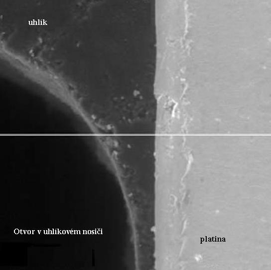 rozteč drátků přidavné mřížky: bez drátků; 1 mm tlak v komoře vzorku 200 1 000 Pa, krok 100 Pa plynné prostředí nasycených vodních par urychlovací napětí primárního svazku elektronů 20 kv proud