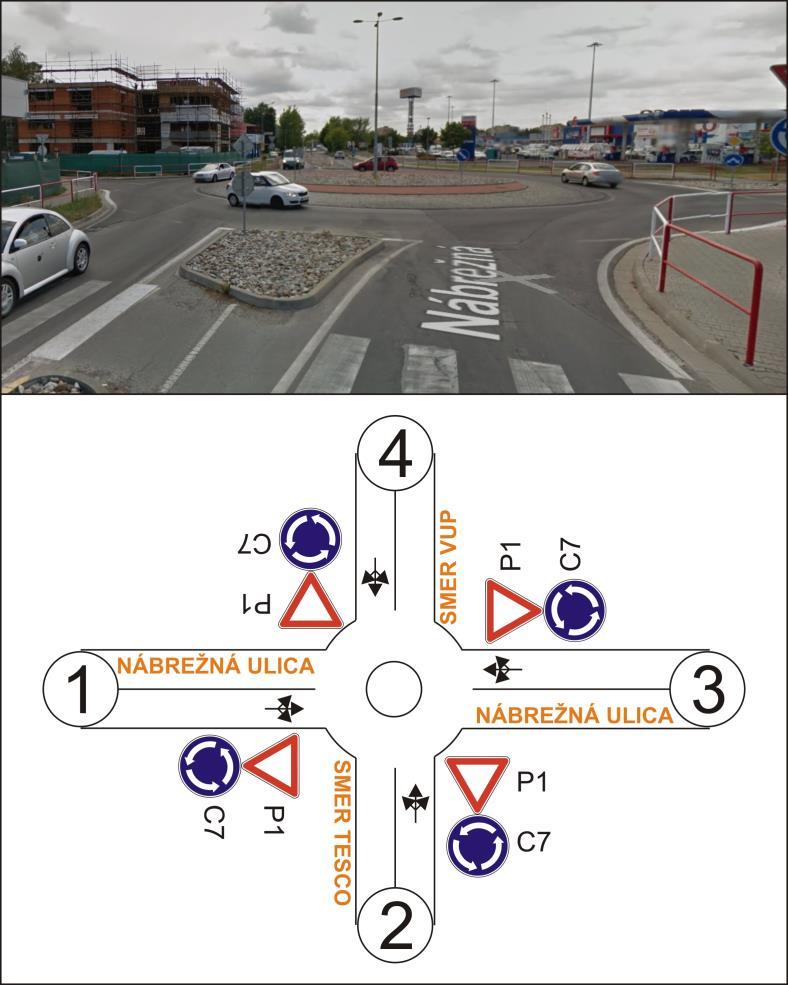 Obr.3 Pohľad na križovatku z ramena č.