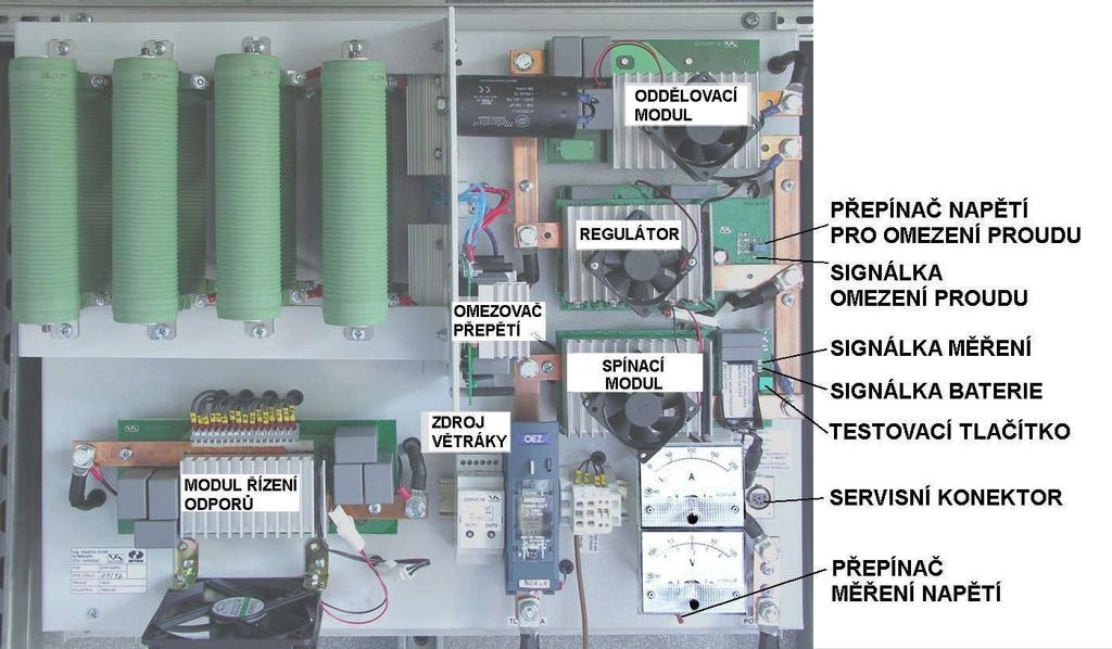 3. Rozmístění ovládacích a signalizačních prvků 2 4. Nastavení a kontrola funkce Osluha zařízení spočívá v pravidelné kontrole stavu baterie, pojistky, přepěťové ochrany a funkčnosti zařízení.