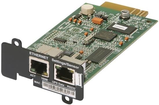 Obrázek 20. SNMP karta Karta PX Gateway Umožňuje vzdálené monitorování prostřednictvím webového rozhraní, e- mailu a systému pro správu sítě (NMS) za použití protokolu SNMP.
