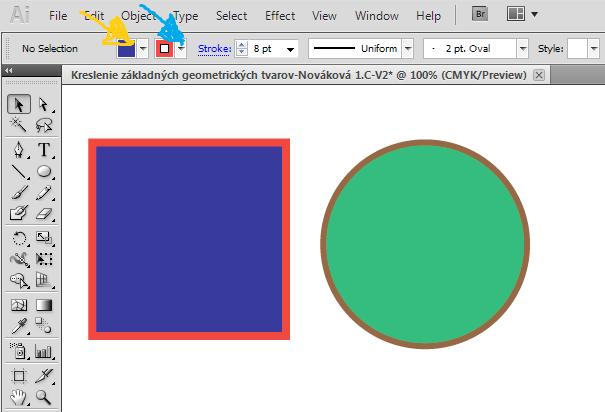 úlohy umiestnite na túto pracovnú plochu. Na palete nástrojov vyberte paletku geometrické tvary.