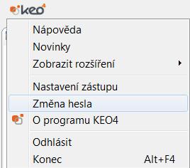 KEO4. Po uložení údajů tlačítkem Uložit a zavřít je zpřístupněno tlačítko Vygenerovat heslo.