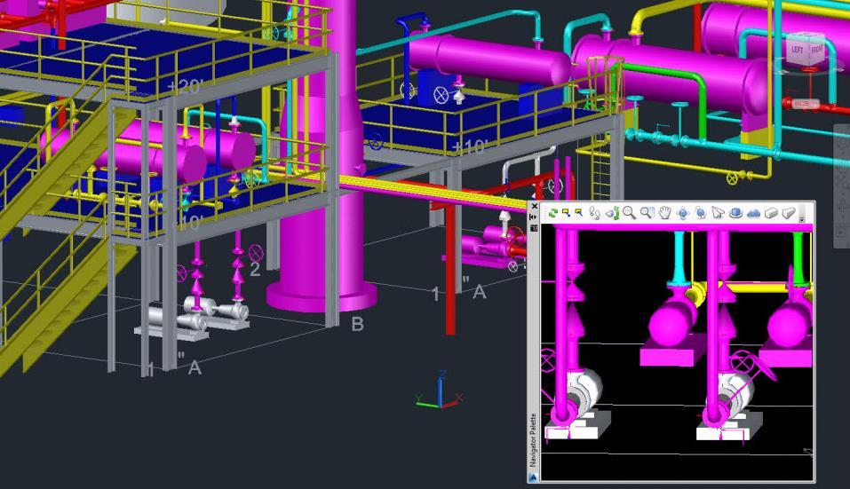 3D technologické schéma poskytuje informaci výhradně o prostorovém uspořádání technologie v současnosti je důležité pro