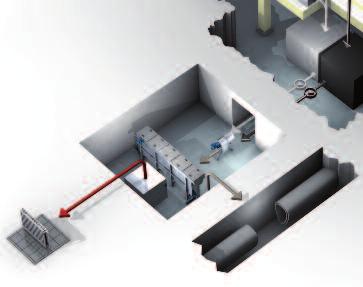 Řešení 3: Teplo (případně chlad) z odpadní vody HUBER RoWin Teplo a chlad z kanalizace odpadní vody: HUBER ThermWin Systém by-pass - žádné komponenty instalovány přímo do kanalizace