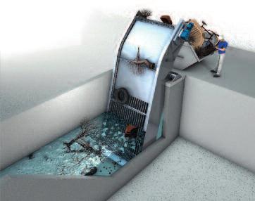 odstranění hrubých materiálů HUBER TrashMax Oběhové hrubé česle RakeMax sehr hohe Rechengut austrags kapazität geringer