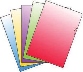 barevný desky na dokumenty typu "L" s hladkým povrchem, vyrobeny z tuhé kvalitní PVC