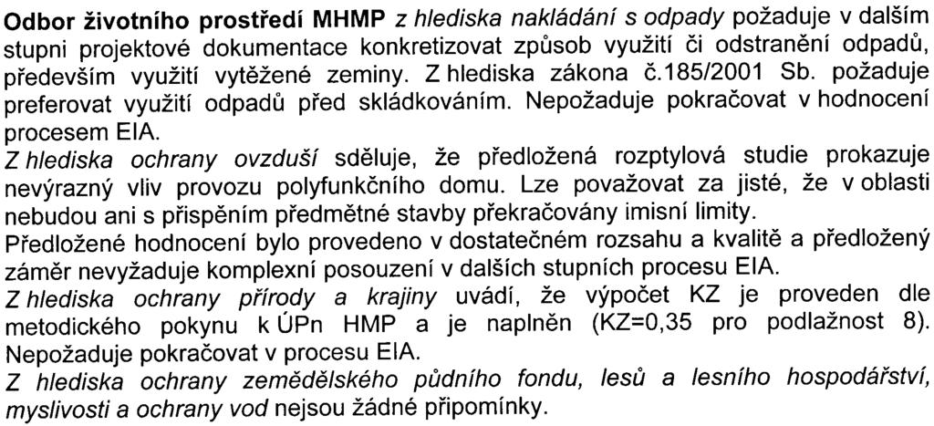 Hygienická stanice hl m Prahy - poboèka Praha - sever konstatuje, že pøedloženou dokumentaci považuje za dostateènou a z hledisek chránìných orgánem ochrany veøejného zdraví podle zákona è258/2000 Sb
