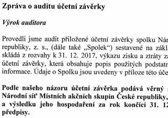 2017 Stav běžného účtu u České spořitelny k 31. 12.
