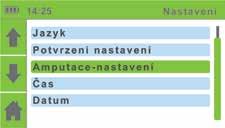 5.12 Změna nastavení zařízení Do nabídky NASTAVENÍ je možné se dostat z úvodní obrazovky. Ke změně nastavení zařízení stiskněte tlačítko NASTAVENÍ. Objeví se nabídka nastavení.