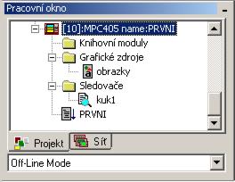 Automat řady MPC400, MT400 Dialog vlastností automatu viz kapitola: Automaty,periferie-Automat MPC4000,MT400-Vlastnosti automatu Automat v projektovém stromu Po potvrzení OK dialogu Vlastností se