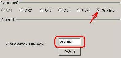 Stiskem tlačítka Otevřít zdrojový soubor spustíme program CAsetup s již otevřeným zdrojovým souborem (*.ca) 3. zkontrolovat v programu CAsetup příkazem Soubor-Nastavení komunikace cíl komunikace.