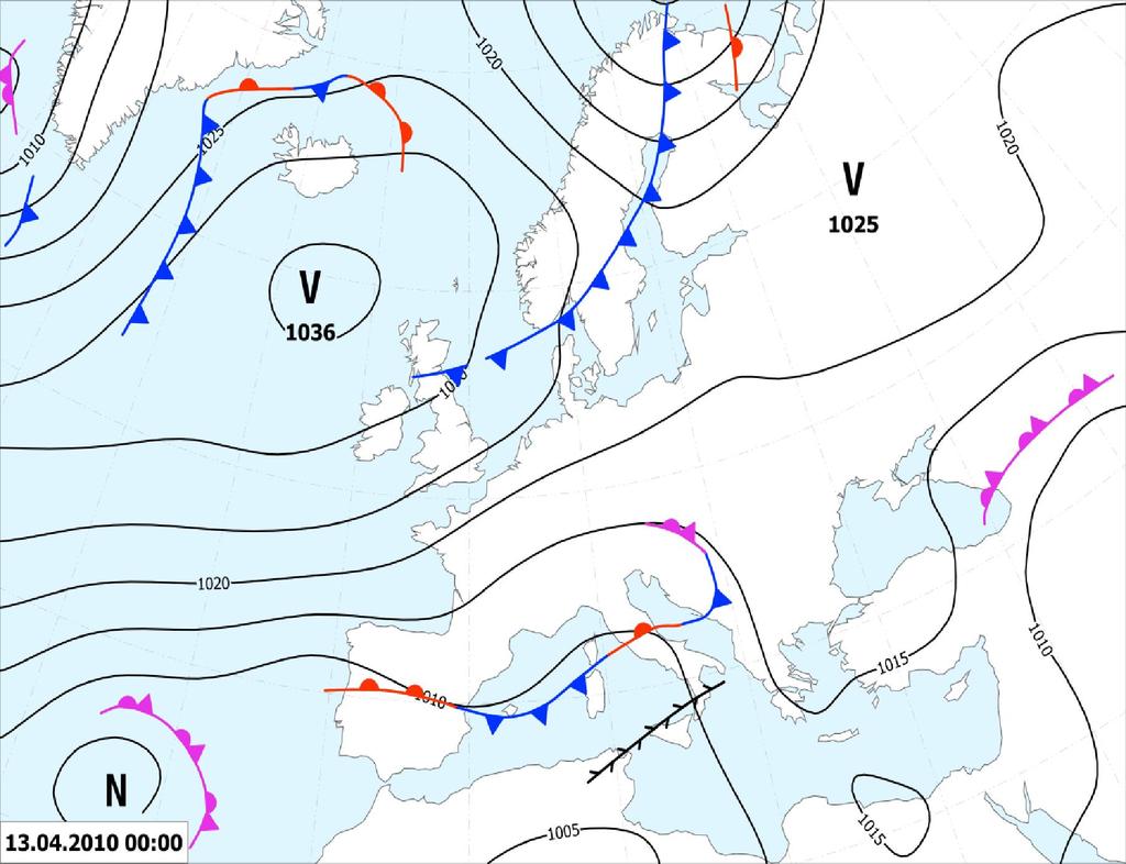 Obr. 2 Synoptická situácia