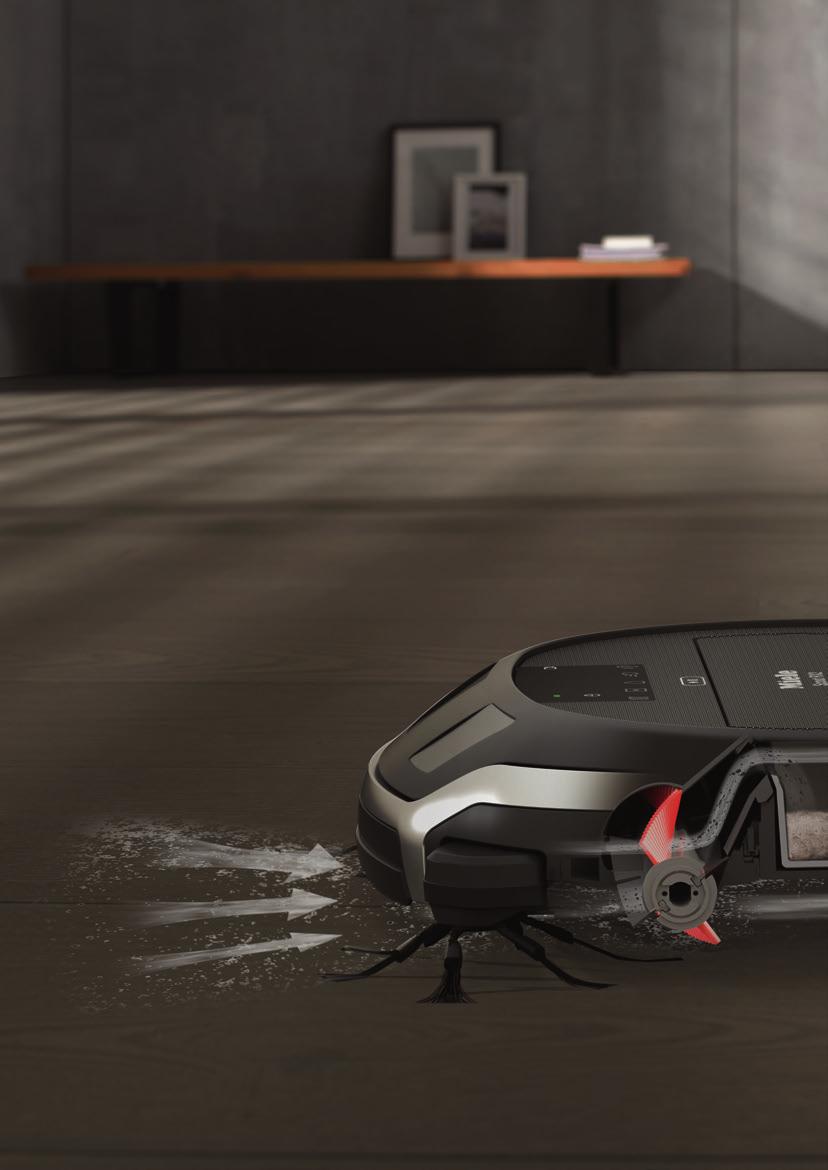 Quattro Cleaning Power Silný na všetkých podlahových krytinách Za svoj silný čistiaci výkon vďačí Scout RX2 novému saciemu systému Quattro Cleaning Power, ktorý sa skladá zo