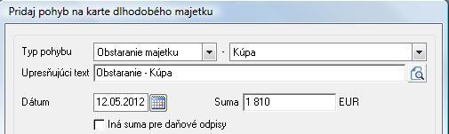 Názov karty Počítač (server ZERO). Daňové zaradenie Trieda 022 samostatne hnuteľné veci. Odpisová skupina I., KP 26.2. Typ daňového odpisu Rovnomerný.