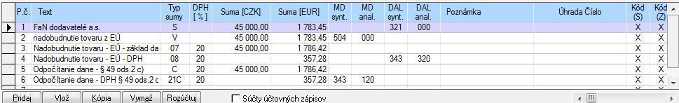 Externé číslo 2013-04-60. Partner Jozef Veselý Dátum vyhotovenia, Dátum prijatia, DVDP 12. 04. 2013 Mena CZK. Kurz 25,232. Suma 20.000 CZK.