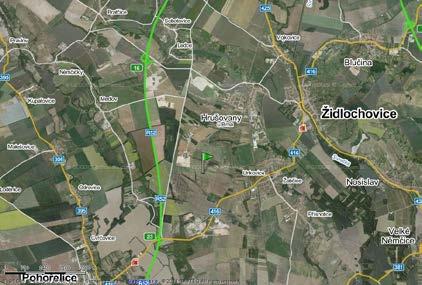 Obr. 2 Mapa s vyznačenou lokalitou (zdroj http://mapy.cz) Lokalita, na které bylo měření prováděno, se nachází v Jihomoravském kraji, západně od Židlochovic, jižně od Hrušovan u Brna.