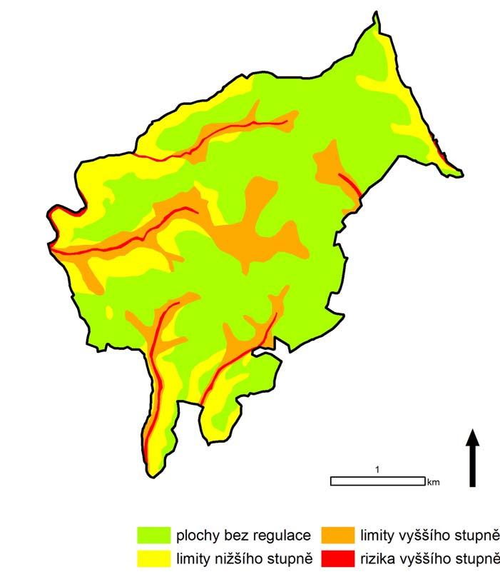 Limity nižšího stupně jsou v řešeném území příkré svahy na rulách, limity vyššího stupně jsou deluviální sedimenty na svazích.
