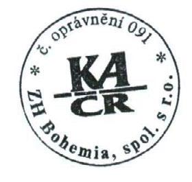 auditorský výrok ZH B O H E M I A, spol. s r. o., Na Rybníčku 387/6, 460 01 Liberec 3 auditorská společnost, číslo oprávnění 091 Společnost je zapsána dne 9. 2.