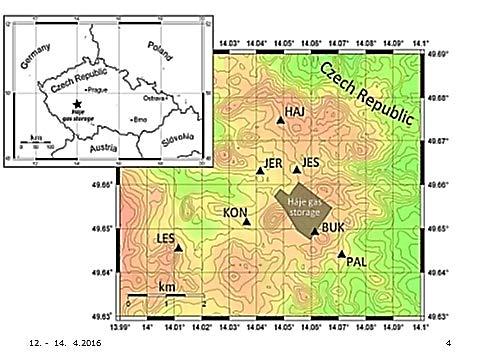 do 100 km od sítě; regionální jevy epicentrum leží od 100 do 200 km od sítě, vzdálené jevy epicentrum leží dále než 200 km. Obr.