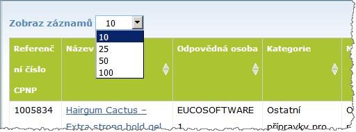 U některých oznámení se ve sloupci Název přípravku mohou zobrazovat různé symboly.