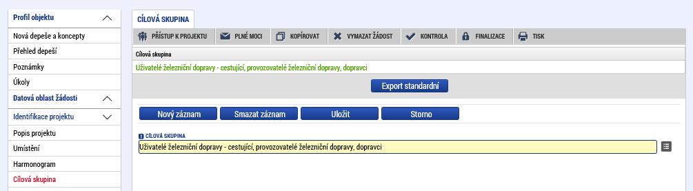 Upozornění: Při kopírování žádosti o podporu se údaje ze záložky Umístění do nově vytvořené žádosti (kopie) nepřenášejí a je nutné je vyplnit samostatně. 1.