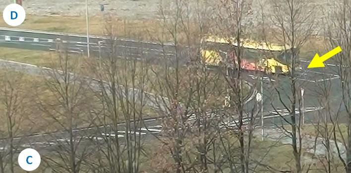 6: Najetí autobusu do průběžného jízdního pruhu při odbočování vlevo (konfliktní situace 2j ř 1-O1K) Obr.