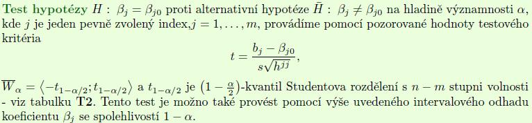 Matematka IV Lbor Žák Leárí regresí fukce testováí