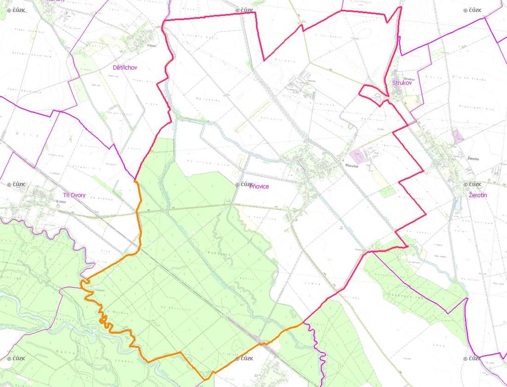 A. NÁZEV OBCE Název části obce (ZSJ): Pňovice Mapa A: Území obce Přehledová mapka