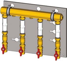 Obsahují uzavírací kulové kohouty a plastový mezikus pro montáž měřiče tepelné energie nebo